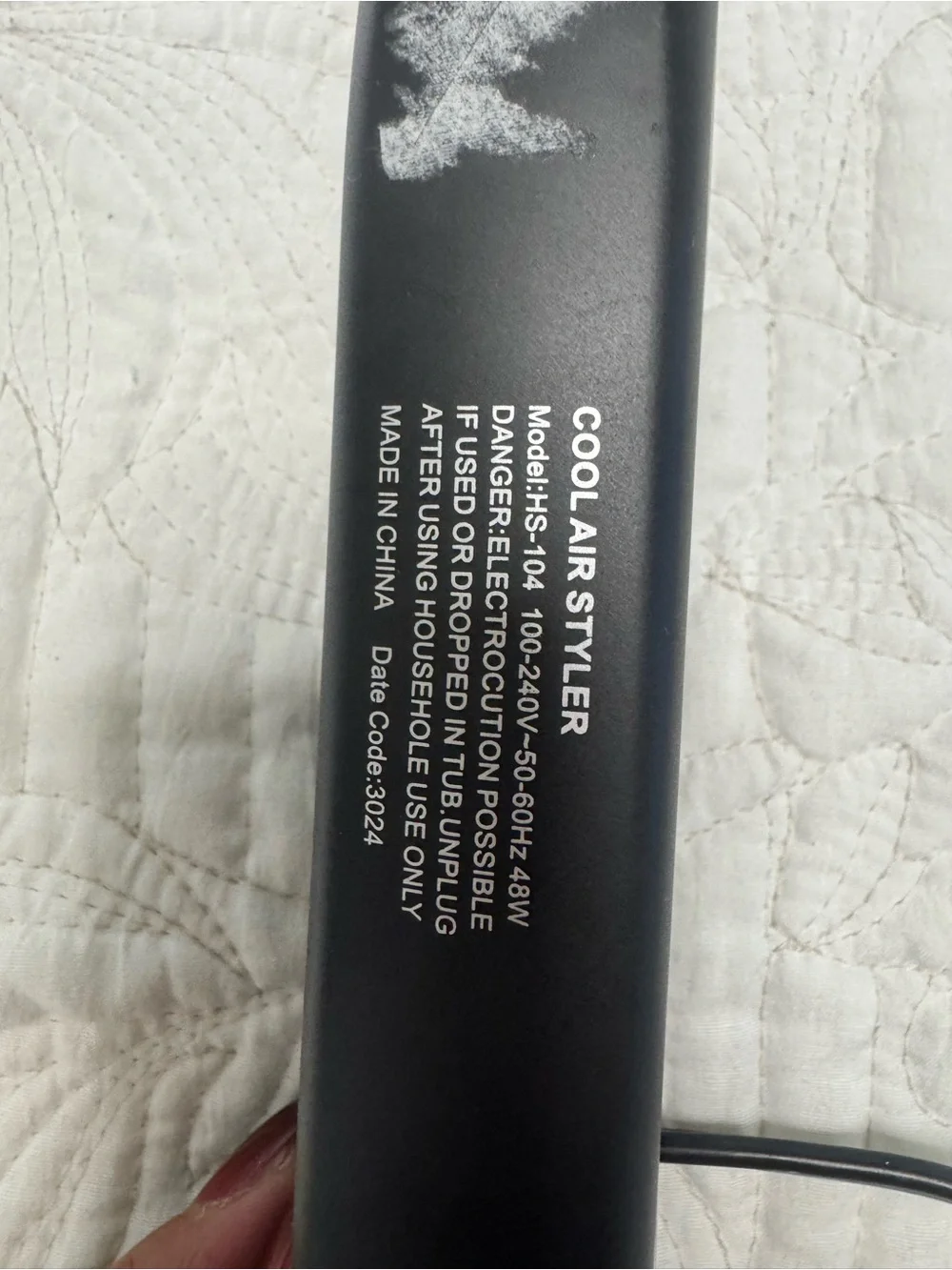NuMe Black Cool Air Styler - Lightweight Hair Tool